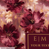 赤面エレガントブルゴーニュ金ゴールドウォーター色フローラコージー フリースブランケット