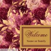 赤面エレガントブルゴーニュ金ゴールドパーソナライズされたクロス