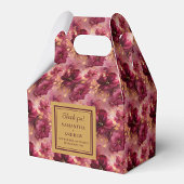 赤面エレガントブルゴーニュ金ゴールド結婚ズサンキューボックス フェイバーボックス