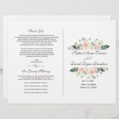 赤面エレガントホワイトクリームフローラ結婚式 プログラム (正面/裏面)