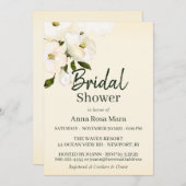 *~*赤面エレガントホワイトビーチバラブライダルシャワー 招待状 (正面/裏面)