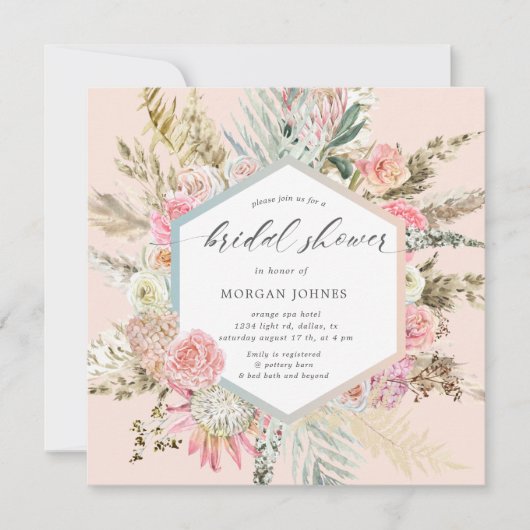 赤面エレガントボヘミアンフローラブライダルシャワー (正面)