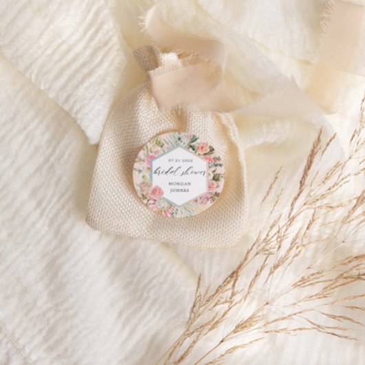 赤面エレガントボヘミアンフローラブライダルシャワー ラウンドシール