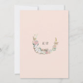 赤面エレガントボヘミアンフローラ結婚式招待状 招待状 (裏面)