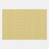 赤面エレガントマスタードイエロージオメトリックパターン ラッピングペーパーシート (正面3)