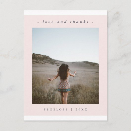 赤面エレガント卒業ありがとう写真 ポストカード (正面)