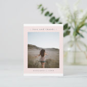 赤面エレガント卒業ありがとう写真 ポストカード (スタンド正面)