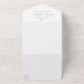 赤面エレガント植物全て1つの結婚式の招待 オールインワン招待状 (外側)