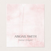 赤面エレガント水色折り畳み名刺 名刺 (外部フラット)