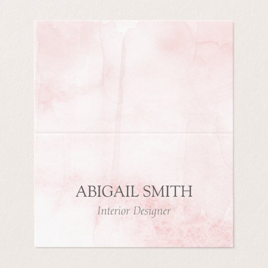 赤面エレガント水色折り畳み名刺 名刺 (外部フラット)