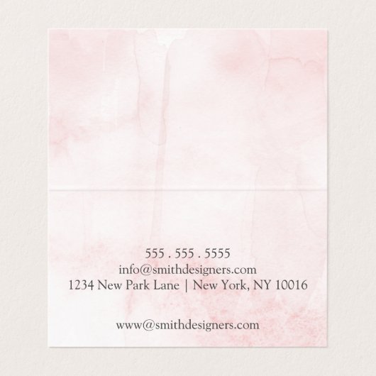 赤面エレガント水色折り畳み名刺 名刺 (内部フラット)