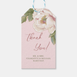 赤面エレガント牡丹バラサンキューユー結婚式の引き出物 ギフトタグ