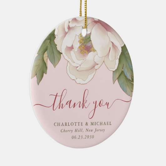 赤面エレガント牡丹フローラサンキューユー結婚式の引き出物 セラミックオーナメント (右)