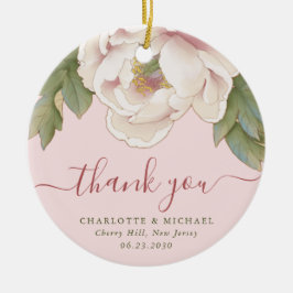赤面エレガント牡丹フローラサンキューユー結婚式の引き出物 セラミックオーナメント