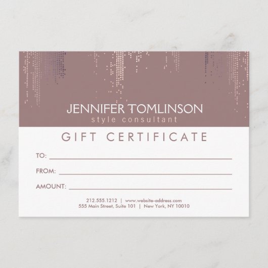 赤面エレガント紙吹雪雨模様ギフトカード (正面)