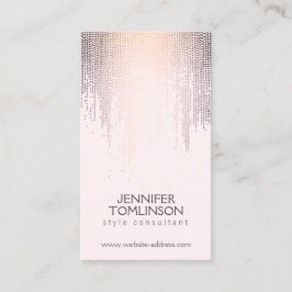 赤面エレガント紙吹雪雨模様ピンク 名刺