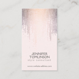 赤面エレガント紙吹雪雨模様ピンク 名刺