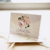 赤面エレガント花ブライダルシャワー折り畳み サンキューカード