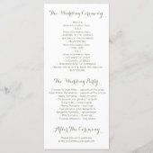 赤面エレガント花水彩結婚式 プログラム (裏面)