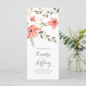 赤面エレガント花水彩結婚式 プログラム (スタンド正面)