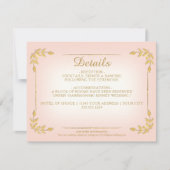 赤面エレガント金ゴールドグリーナリークライ結婚ズ詳細 招待状 (正面)