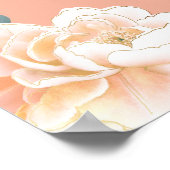 赤面エレガント金ゴールドピーチテラコッタフローラ結婚ズ ポスター (角)