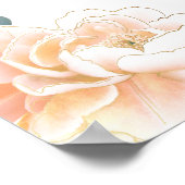 赤面エレガント金ゴールドピーチピーニー結婚フローラ ポスター (角)