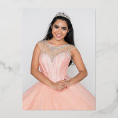 赤面エレガント金ゴールドフローラレースフォトキンセアニェラ 箔招待状 (裏面)