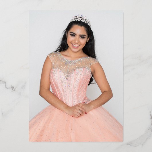 赤面エレガント金ゴールドフローラレースフォトキンセアニェラ 箔招待状 (裏面)