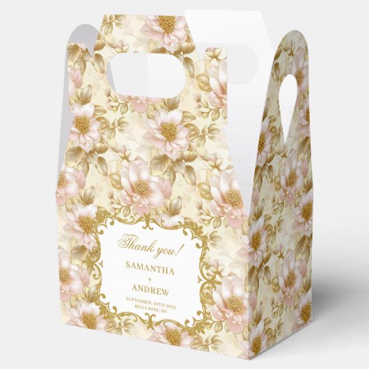 赤面エレガント金ゴールドボホ結婚式の引き出物サンキュー フェイバーボックス (オープン)
