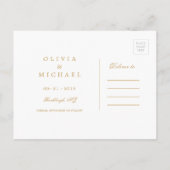 赤面エレガント金ゴールド書記日時の保存 案内ポストカード (裏面)