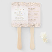 赤面エレガント金ゴールド植物結婚計画 ハンドファン (正面&裏面)