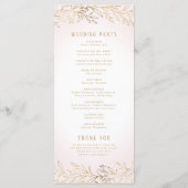 赤面エレガント金ゴールド植物結婚計画 メニュー (裏面)