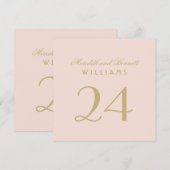 赤面エレガント金ゴールド結婚のモノグラム表番号 招待状 (正面/裏面)