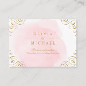 赤面エレガント金ゴールド結婚書道の挿入 エンクロージャーカード (正面)