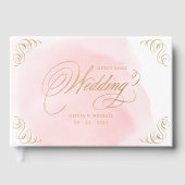 赤面エレガント金ゴールド結婚書道客書 ゲストブック (正面)