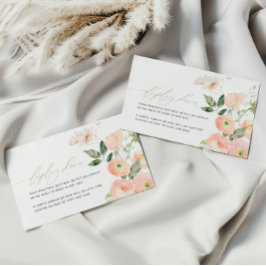 赤面エレガント&セージ緑の花ディスプレイシャワー エンクロージャーカード