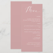 赤面エレガント・ピンクの書結婚道のメニュー メニュー (正面/裏面)
