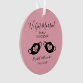 赤面エレガント・ピン結婚したクの流行写真 オーナメント (正面)