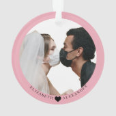 赤面エレガント・ピン結婚したクの流行写真 オーナメント (裏面)