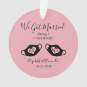 赤面エレガント・ピン結婚したクの流行写真 オーナメント (正面)