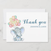 赤面エレファントボーイベビーシャワー サンキューカード (正面)