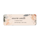 赤面オレンジ褐色の水色フローラアドレス ラベル (正面)