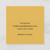 赤面オークレネイビースカンジイハートレインボーベビーシッター スクエア名刺 (裏面)