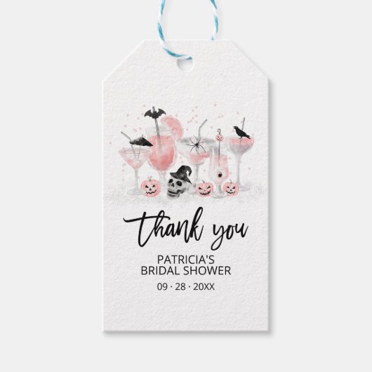 赤面カクテルハロウィーンブライダルシャワーありがとう ギフトタグ (正面)