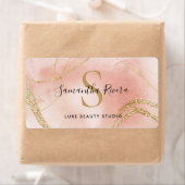 赤面カスタムと金ゴールド大理石のモノグラムラベル ラベル (インサイチュ)