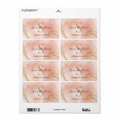 赤面カスタムと金ゴールド大理石のモノグラムラベル ラベル (フルシート)