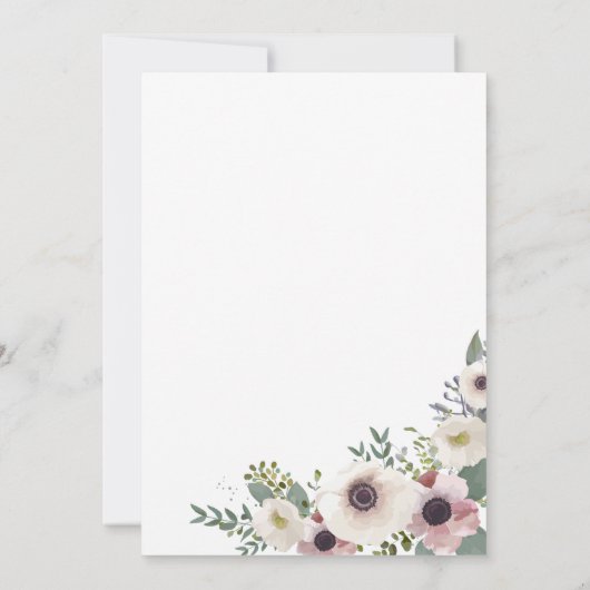 赤面カスタムアネモーンブーケ結婚式招待状 招待状 (裏面)