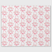 赤面カスタムコケットピンクボウガーリーベビーシャワー ラッピングペーパー (フラット)