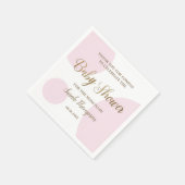 赤面カスタムピンクと白のベビーガールシャワー スタンダードカクテルナプキン (角)